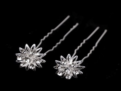 Štrasová vlásenka květ Ø18 mm (Balení 12 ks, Varianta crystal)