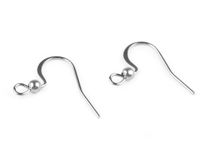 Afroháček s kuličkou z nerezové oceli (Balení 100 ks, Varianta platina)