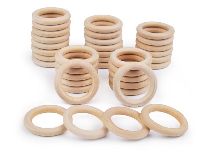 Dřevěný kroužek vnější Ø49 mm (Balení 50 ks, Varianta přírodní sv.)