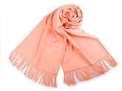 Šátek / šála typu pashmina s třásněmi 65x180 cm (Balení 1 ks, Varianta 11 (03a) černá)