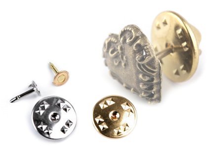 Odznakové zapínání / koncovka na odznak Ø11 mm (Balení 10 pár, Varianta 1 platina)