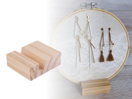 Dřevěný stojánek na kruh 6x7 cm (Balení 1 ks, Varianta 2 přírodní sv.)