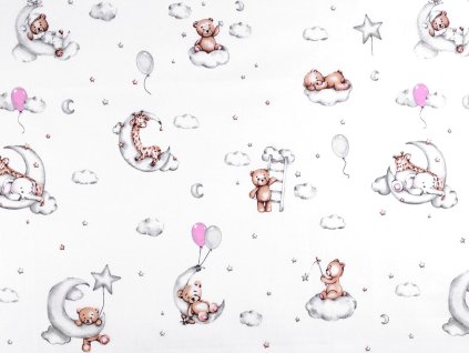 Bavlněná látka / plátno medvídci (Balení 1 m, Varianta (22311-1) bílá)