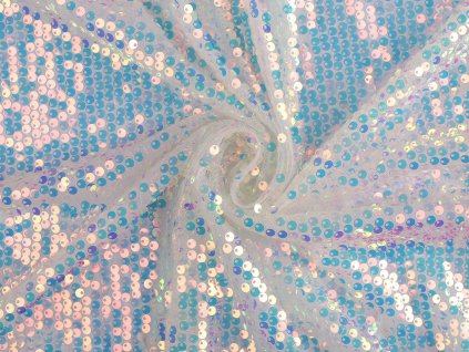 Tyl s flitry s AB efektem (Balení 1 m, Varianta Off White AB)