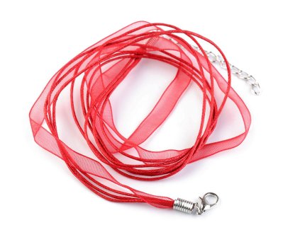 Víceřadá šňůrka s karabinkou z nerezové oceli délka 43 cm (Balení 2 ks, Varianta 1 bílá)