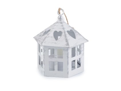 Kovová lucerna svítící k zavěšení (Balení 1 ks, Varianta 2 krémová světlá)