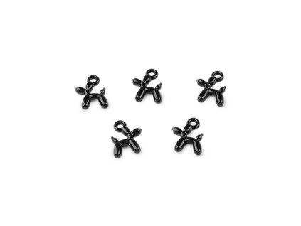 Kovový přívěsek mini pejsek 8x10 mm (Balení 5 ks, Varianta 1 bílá)