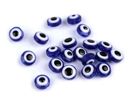 Plastové korálky Alláhovo oko Ø8 mm (Balení 20 ks, Varianta 1 modrá)
