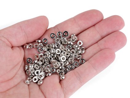 Plastové korálky rondelky / mezidíly Ø6 mm metalické (Balení 10 g, Varianta 1 stříbrná)
