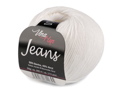 Pletací příze Jeans 50 g (Balení 1 ks, Varianta 1 (8002) bílá)