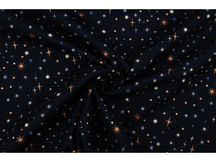 bavlnene platno hvezdy na tmave modre rub