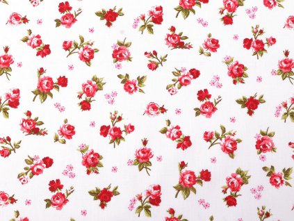 Bavlněná látka / plátno růže (Balení 1 m, Varianta 3 šedá světlá růžová)