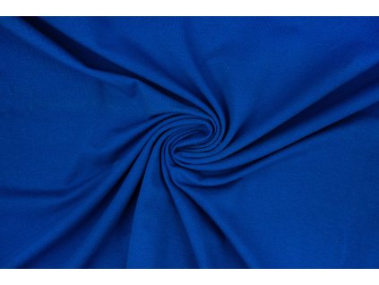 bavlneny uplet elasticky 210 g m2 modra monaco