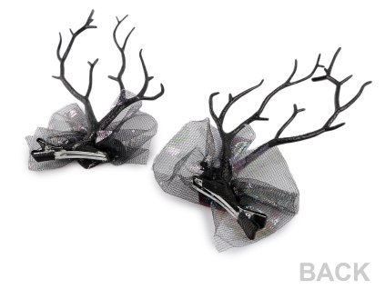 Párty sponky do vlasů Halloween / čarodějnice (Balení 1 pár, Varianta 1 červená růžová)