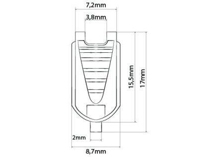 Plastová koncovka 7x17 mm zamačkávací