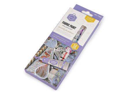 Barvy na textil sada 12 barev x 6 ml (Balení 1 sada, Varianta mix)