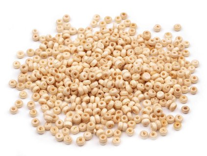 Dřevěné korálky disk 2x3 mm (Balení 10 g, Varianta 1A přírodní)