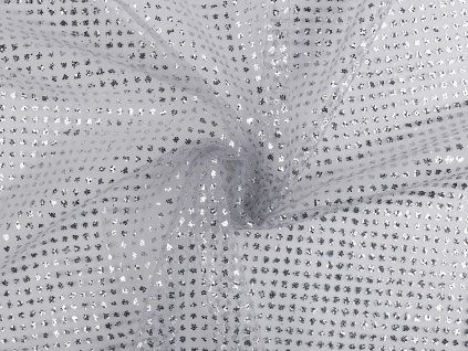 Tyl s glitry (Balení 1 m, Varianta stříbrná)