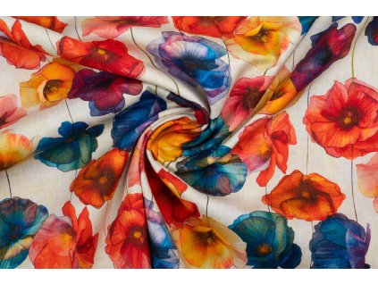 bavlna rezna barevne vlci maky akvarel