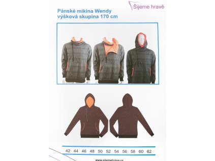 papirovy strih panska mikina wendy do 170 cm