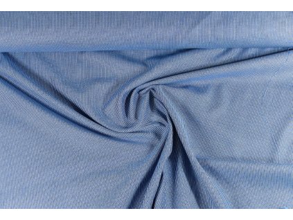 39022 bavlnena tkanina modra s jemnym bilym prouzkem