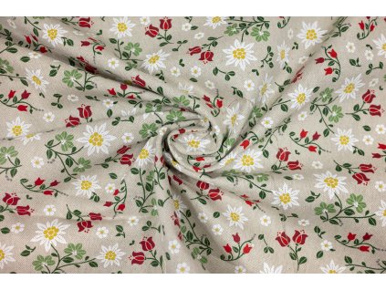 bavlna rezna krojovane kvetiny