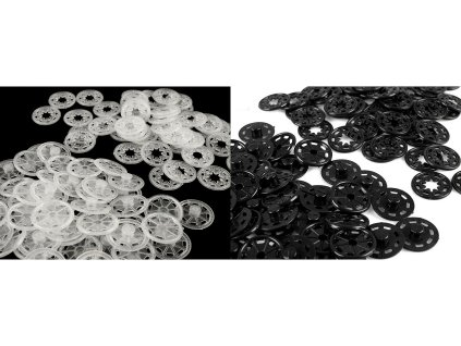 Plastové patentky / stiskací knoflíky Ø25 mm (Balení 10 pár, Varianta 2 černá)