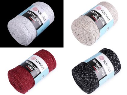 Pletací příze Macrame Cotton lurex 250 g (Balení 1 ks, Varianta 7 (743) starorůžová)