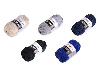 Pletací příze Elegance lurex 50 g (Balení 1 ks, Varianta 1 (101) bílá stříbrná)