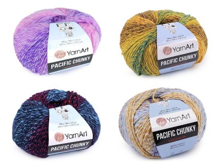 Pletací příze Pacific Chunky 100 g (Balení 1 ks, Varianta 2 (310) bordó sv. růžová)