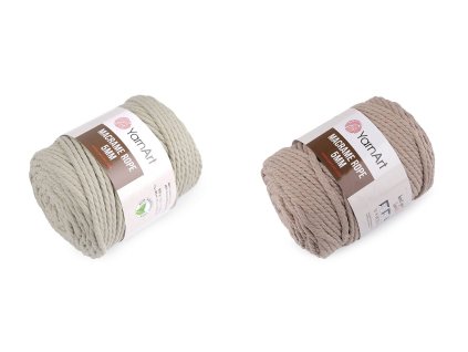 Pletací příze Macrame Rope Ø5 mm 500 g rozčesávací (Balení 1 ks, Varianta 4 (756) šedá nejsvětlejší)