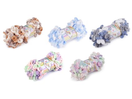 Pletací příze Alize Puffy color 100 g (Balení 1 ks, Varianta 4 (5862) žlutá světlá)