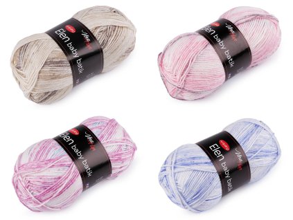 Pletací příze Elen baby batik 100 g (Balení 1 ks, Varianta 2 (5110) růžová sv.)