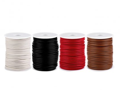Šňůra z eko kůže s duší Ø2,5 a 3 mm (Balení 1 m, Varianta 1 (Ø3 mm) krémová nejsvět.)