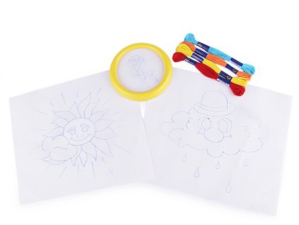 Dětské vyšívání s předtištěným motivem a rámečkem (Balení 1 ks, Varianta 1 viz foto)