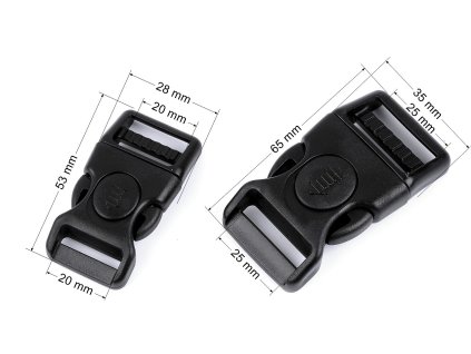 Mrazuvzdorná spona trojzubec s pojistkou šíře 20 mm, 25 mm prohnutá (Balení 10 sada, Varianta 1 (20 mm) černá)