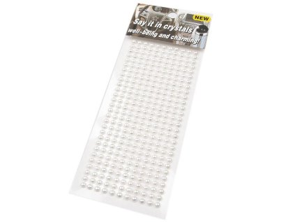 Samolepicí perly na lepicím proužku Ø4 mm (Balení 1 karta, Varianta 1 bílá mléčná)