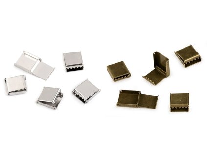 Kovová koncovka na plochou šňůru šíře 10 mm (Balení 10 ks, Varianta 1 platina)