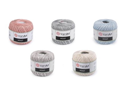 Bavlněná příze háčkovací Violet 50 g (Balení 1 ks, Varianta 4 (4105) pudrová)