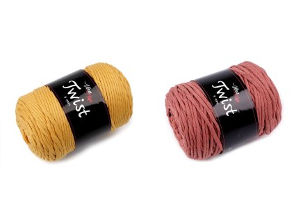Bavlněná pletací příze Twist macrame 500 g rozčesávací (Balení 1 ks, Varianta 2 (8190) hořčicová)