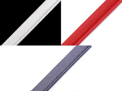 Saténová paspulka / kédr šíře 10 mm (Balení 20 m, Varianta 1 černá)