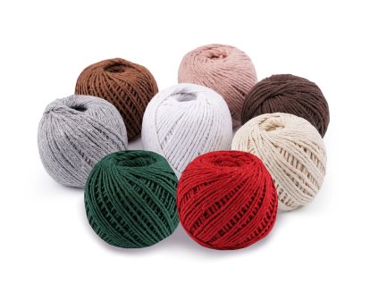 Bavlněný provázek macrame Ø2 mm (Balení 1 ks, Varianta 1 režná světlá)