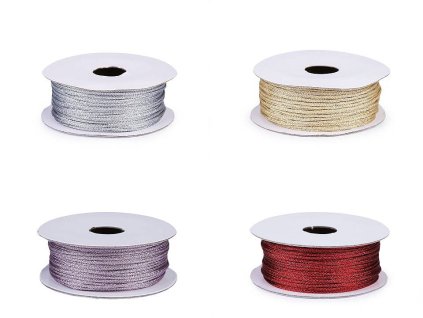 Lurexová šňůrka / provázek Ø1 mm (Balení 1 ks, Varianta 3 zlatá)