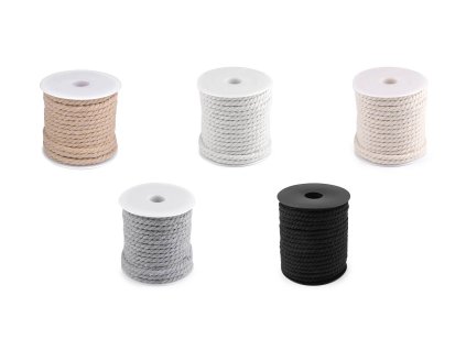 Bavlněná šňůra kroucená Ø5 mm macrame (Balení 15 m, Varianta 1 režná)