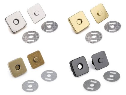 Magnetické zapínání 18x18 mm čtverec (Balení 5 sada, Varianta 2 zlatá)