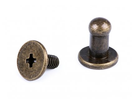 Sedlářský nýt šroubovací Ø4 mm (Balení 5 pár, Varianta 2 staromosaz)