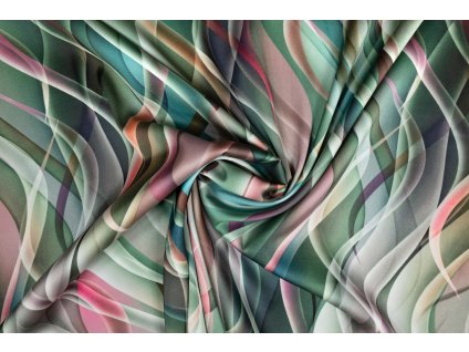 umele hedvabi silky armani duhove zelene vlnobiti