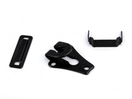 Kalhotový háček / zapínání, trojdílný (Balení 4 ks, Varianta 2 černý lak)