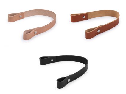 Kožené ucho na tašku / kabelku šíře 2 cm délka 30 cm (Balení 1 ks, Varianta 1 přírodní stř.)