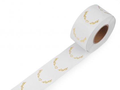 Papírové samolepky Ø38 mm k popisu (Balení 1 role, Varianta bílá zlatá)